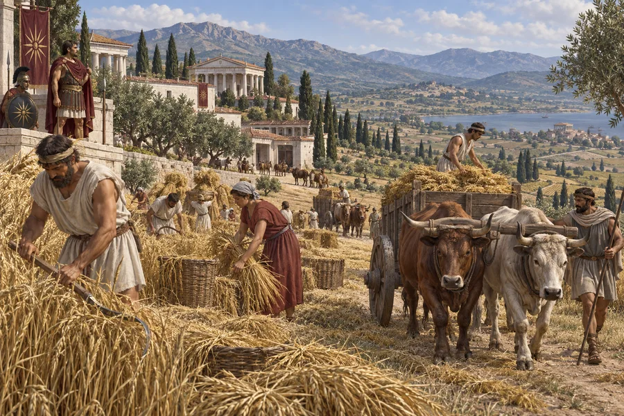 Harvest on the royal estates