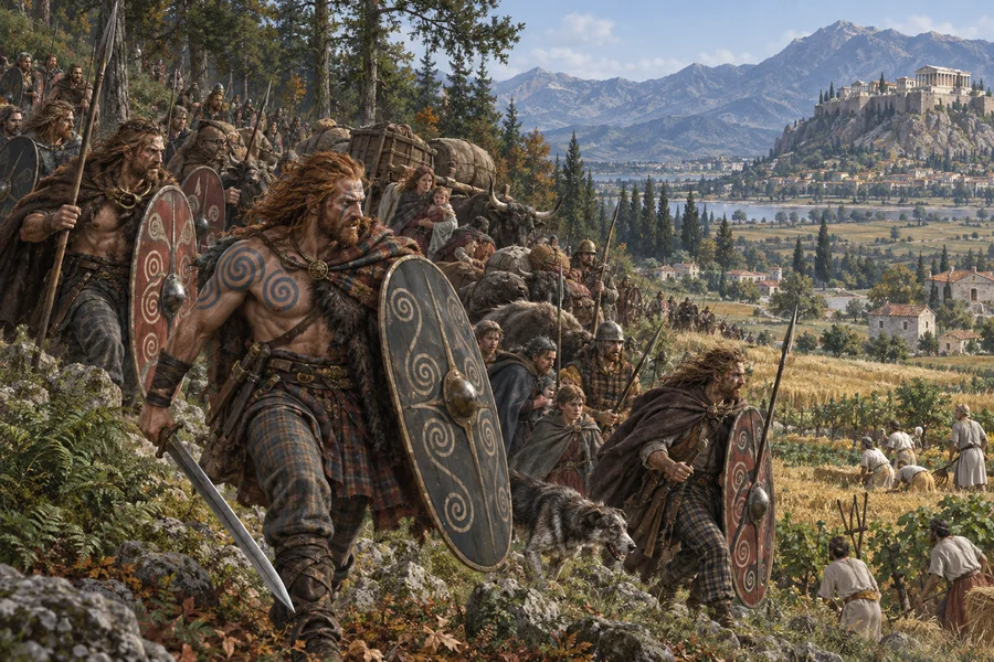A Celtic host in the hills
